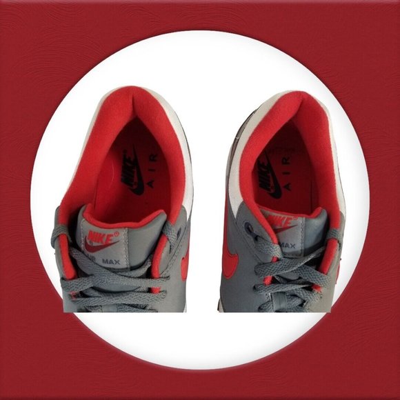 RETRO NIKE AIR MAX 1 ANNIVERSARY RED SZ 13 WHITE GRAY OG 2017 2018 AH8145-100 - Picture 13 of 15